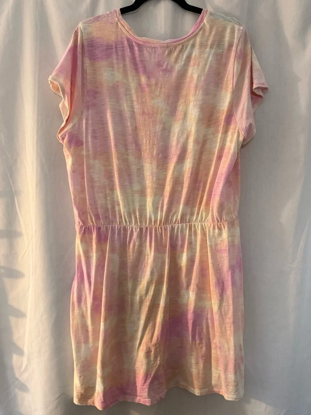 Old Navy Pastel Tie-Dye Short Sleeve Dress - Pink & Cream
